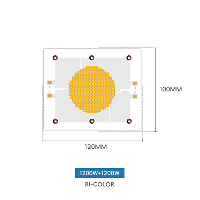 Υψηλής ισχύος COB LED Chip 1200W Bi χρώμα 2700k 6500k VF42-46V 75-85V*2 για Φωτογραφικό Φως