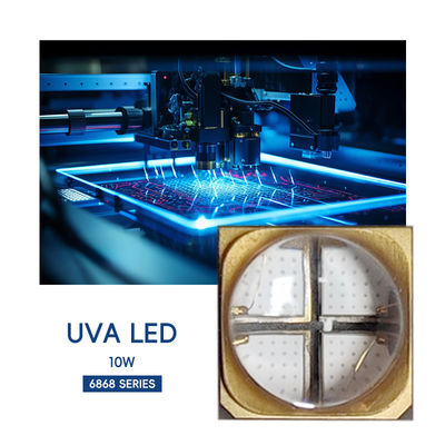 Ισχυρή εκπομπή 10W UVA SMD6868 365nm Μωβ Λάμψη UVA LED Chip για Εφαρμογές Στερεοποίησης UV Μη Ορατού Φωτός