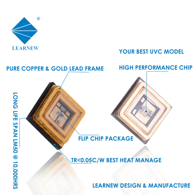 3535 UVC LED Chips 0.5W-1W στενό μήκος κύματος 250nm-280nm για αποστείρωση