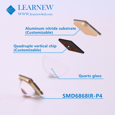 Τσιπ υψηλής πυκνότητας και έντασης IR LED 5-8W για κυριαρχικό μήκος κύματος 730-950MM