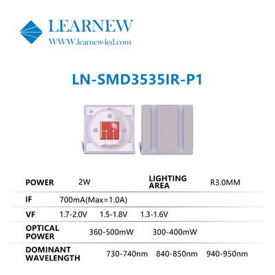 3535 2w 730nm 950nm IR LED Chips Long Life Span με Super Power για τη σειρά IR