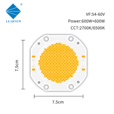 Cob Led Chip Δυακό χρώμα 7575 600w + 600w Υψηλή ισχύς 54v 60v Υψηλή πίεση > 95