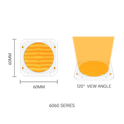 Διοχρωματικό Cob Led Chip 6060 Διπλό CCT 2700K 6500K Cob Chip Υψηλής ισχύος 300W*2 LED