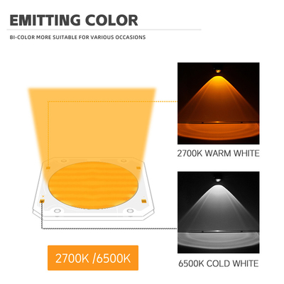 Υψηλής ισχύος Bi Color 300W 6060 Flip Chip Custom Cob Led Chip για εμπορικό Led Light Φως σκηνής