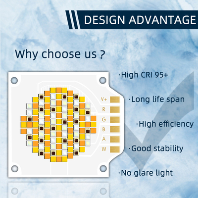 3538 250W Πέντε χρώματα COB LED Chips με 620nm/460nm/520nm/2700K/6500K CCT και 24-26V