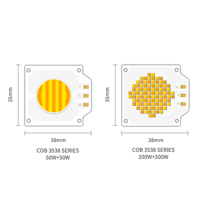 2700k 6500k Ρυθμίσιμο CCT LED COB 500W 200W Υψηλής ισχύος Ra95 Ra97 COB LED Chip για φωτοβολταϊκό φως