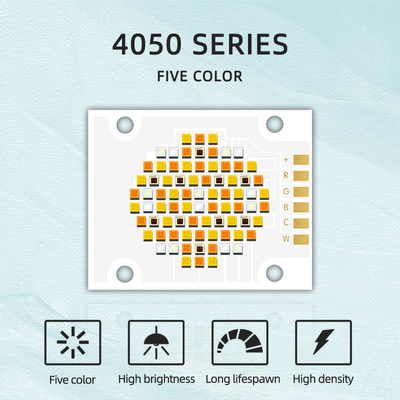 Υψηλής απόδοσης LED Chip 4050 Μέγεθος 2700k 6500k 180w Πέντε χρώματα COB LED Chips Bead