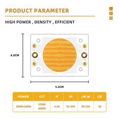 2700k 6500k λευκό ζεστό λευκό υψηλής ισχύος Led 200w Epistar Προσαρμόσιμο τσιπ