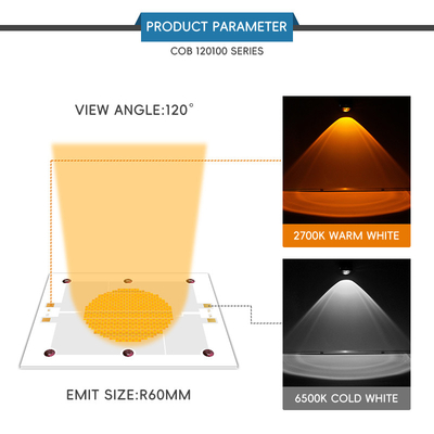 2400W COB Bi-Color 2700K 6500K CCT Υψηλή ισχύς 1200W + 1200W COB 120mm * 100mm LED Chip Module CRI 95+ για φωτισμό φωτογραφίας