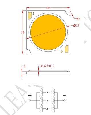 Bridgelux LED COB Chip με Ra97 Ra98 Υψηλή χρωματική απόδοση και απόδοση 140 lm/w για επαγγελματικό φωτισμό