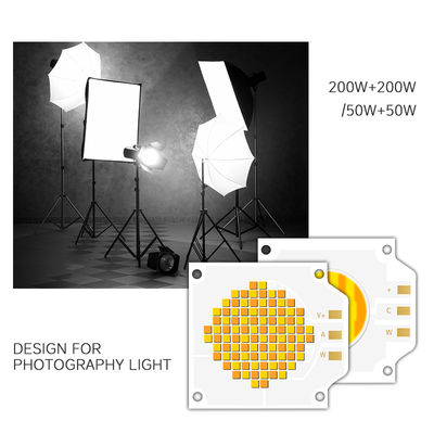 Customized ODM OEM High Power Bi-color COB LED Chip 50W+50W 200W+200W for Film Light with 2700K-6000K Color Temperature