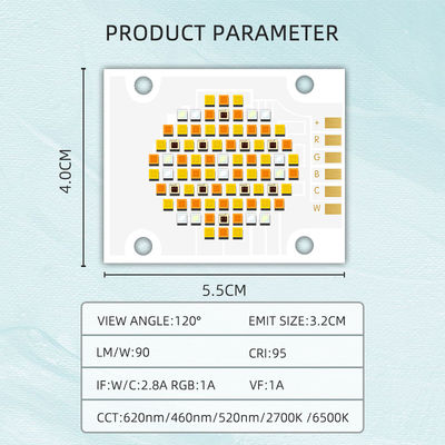 RGBWC Five Color COB LED Chip 180W 300W με τάση εισόδου 21-24V και γωνία θέασης 120° για φωτισμό φωτογραφίας