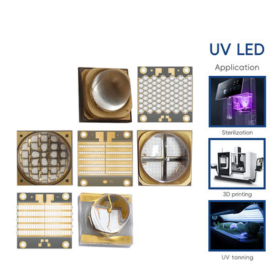 Τσιπ LED υψηλής φωτεινότητας 385nm UVA με γωνία θέασης 60° για ακριβή 3D εκτύπωση ρητίνης UV