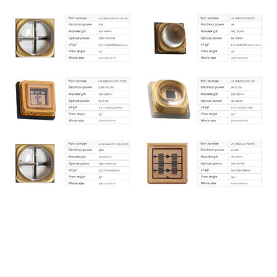 3W 365nm 3838 SMD 700mA 3V 60DEG UV UVA LED Diode Flexo Printing 385nm 60DEG 395nm LED Chip Curing 810-1500mW 3D εκτυπωτής