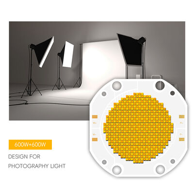 600W+600W ΔΙΧΡΩΜΟ CHIP LED COB ΣΕΙΡΑ COB 7575 Ρυθμιζόμενο Chip LED COB Φωτιστικά Φωτογραφίας Ρυθμιζόμενο Λευκό Χρώμα CRI95 10A