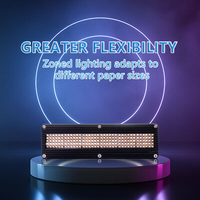 Μακροχρόνια διάρκεια ζωής AC220V 1200W Δοκιμαστικό UV LED Σύστημα 395nm 310mm Μέγεθος Τυπογραφικές μηχανές 12w/cm2 0-12V Dimming Offset Printer