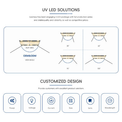Υψηλής ισχύος UVC LED 365nm 300W 22*35mm Γωνία θέασης 120° 34-38V