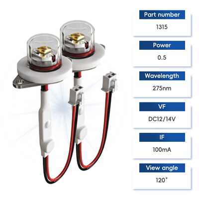 Υψηλής Απόδοσης ECO Τιμή UV UV-C DC12V UVC 275nm LED Module 0.5W 40mA IP68 DC24V Καθαρισμός Νερού Αέρα 6-10mW