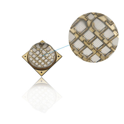 100W 395nm 60-90deg UVA LED COB Chip για σκλήρυνση UV με φακό γυαλιού χαλαζία