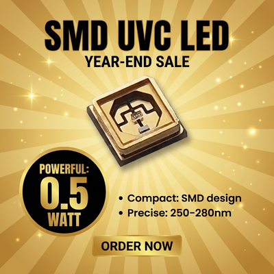 Τσιπάκια UV LED βελτιστοποιημένα για την παράδοση υπεριώδους φωτός που χρησιμοποιούνται στην εκτύπωση στερεοποίησης, θέρμανσης και επιστημονικών οργάνων